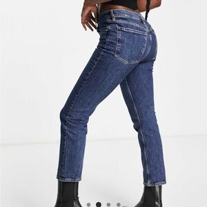 Mango straight leg jeans in dark blue